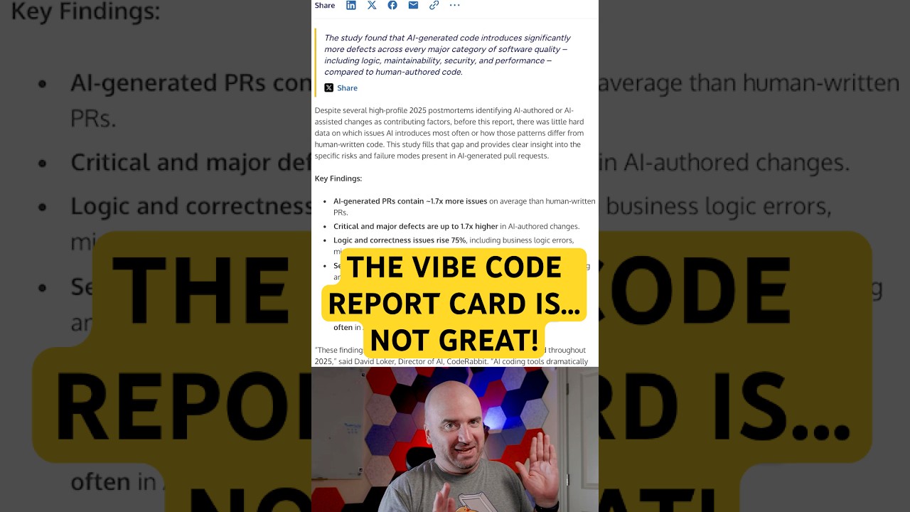 The #vibecoding Report Card Is...Not Great! #ai #aicode #vibecode